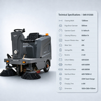 Machine de balayage de sol industrielle électrique à batterie lithium 48V45AH certifiée CE, puissante et robuste