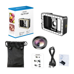 Lámpara/Mirilla de Aumento 5X con Lente <span class=keywords><strong>Macro</strong></span> HD 15X y Luz de Relleno LED, Enfoque Manual para Fotografía con Teléfono Móvil - Product Image 5