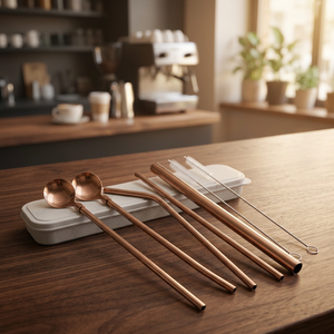 Ensemble d'outils de bar à cocktails 5 pièces, pelle à glace en métal réutilisable, passoire, agitateur, design minimaliste - Product Image 3