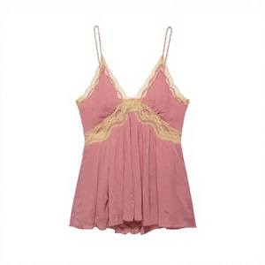 ZATRHMBM Summer 2026 New Arrivals Stylish Breathable <b>Lace</b> Bralette-Style <b>Tank</b> <b>Tops</b> Retro V-Neck Sleeveless Casual Women's <b>Top</b> - Product Image 4