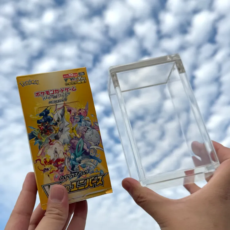 TCG Hight definizione Pokemon Booster scatola espositore acrilico custodia giapponese per la conservazione proteggere Pokemon carte Booster Box