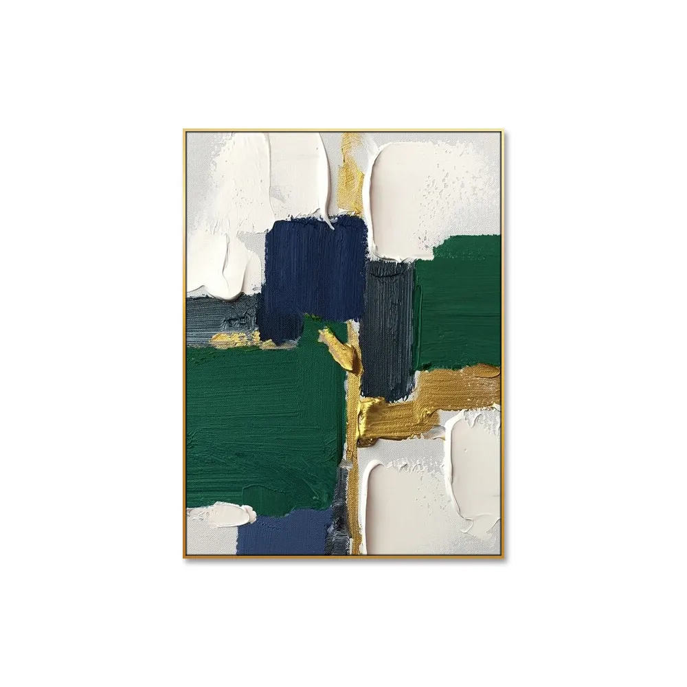 Harga pabrik hijau Modern abstrak seni dinding kanvas minimalis dekorasi dinding seni Modern lukisan minyak