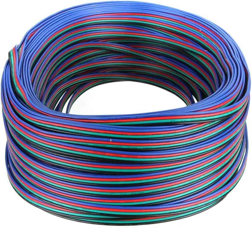 eSann 22AWG LED Strip Light Ribbon Wire 4Pin RGB Extension Cable for RGB LED Tape Lighting