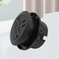 Multiprise de bureau encastrable US avec design à trou rond, charge rapide PD 20W et verrouillage par torsion