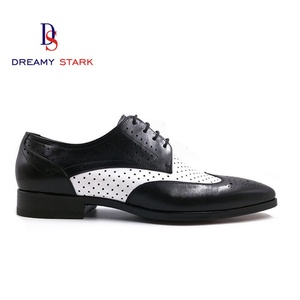 Nouveaux styles 2025 – Chaussures habillées Oxford britanniques bicolores en cuir véritable pour hommes, confortables et respirantes, idéales pour le travail et les occasions formelles - Product Image 2