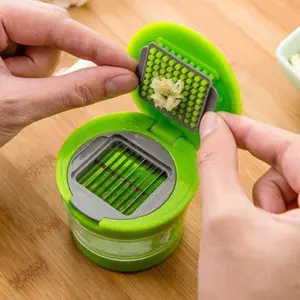 HelloWorld Kitchen Innovations aglio Peel spremiaglio frantoio tritacarne e contenitore di stoccaggio tritatutto per aglio utensile da cucina