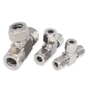 Stainless Steel Tube Fitting Compression Connector Hydraulic TEE Pipe Fittings