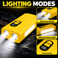 Lampe torche LED rechargeable Z838 IPX4, corps jaune en ABS, batterie 18650