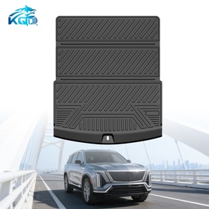 KQD TPE Waterproof 3-3.5mm Thick Anti-Skid Geometric Pattern Full Set <b>Black</b> Car <b>Trunk</b> Mat for Cadillac Vistiq - Product Image 1