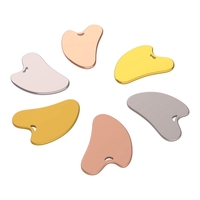 Outil de massage facial en acier inoxydable Gua Sha, grattoir en métal argenté DIY, logo personnalisé