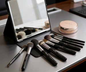 Ensemble de 20 pinceaux de maquillage professionnels OEM, poils de chèvre naturels, manche en bois, <span class=keywords><strong>pinceau</strong></span> estompeur, pour le visage et le blush, lavable, luxe OEM - Product Image 4