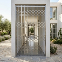 Porte coulissante horizontale en acier inoxydable - Design moderne, grade 304, rétractable, ventilée, pour entrepôt, extérieur, villa