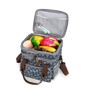 Panier de pique-nique isotherme pour adultes, sac <span class=keywords><strong>repas</strong></span> thermique pour extérieur, nouveau sac à déjeuner tendance en tissu Oxford résistant à l'eau - Product Image 3