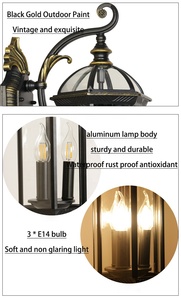 Lampes murales rétro européennes en aluminium pour extérieur, jardin, paysage, étanches IP65, balcon, couloir, lampes murales LED pour extérieur - Product Image 5
