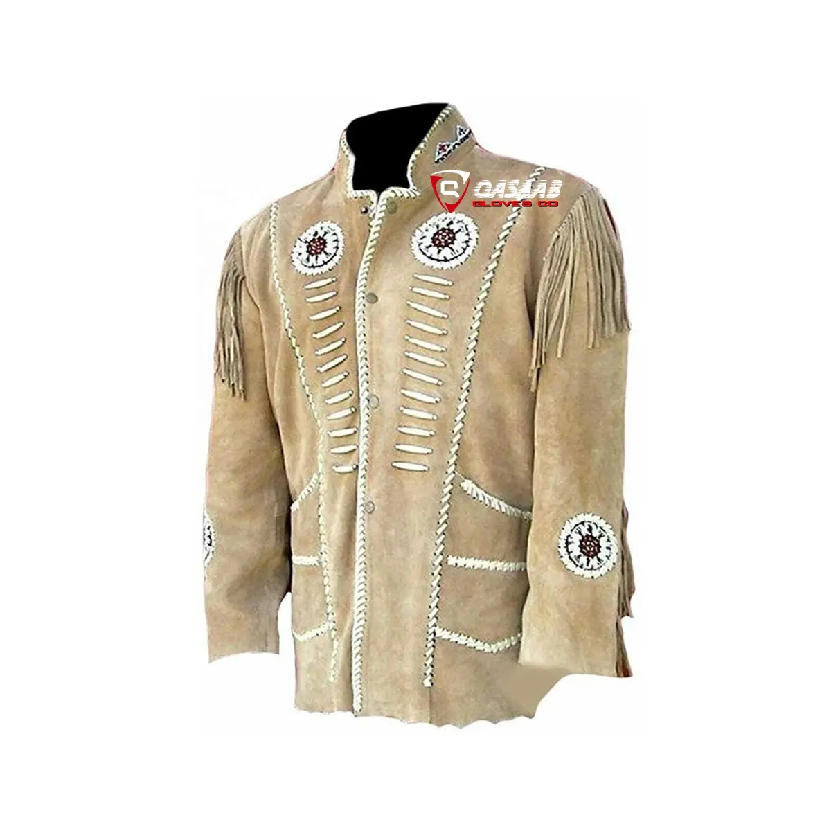 Men Western-Cowboy Horse Riding Leather Show-Jacket With-Embroidery