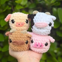 Animaux en crochet soufflant des bulles en gros, mini pingouins en crochet, balles anti-stress, animaux en peluche à tricoter à presser, jouet pour enfants, cadeau