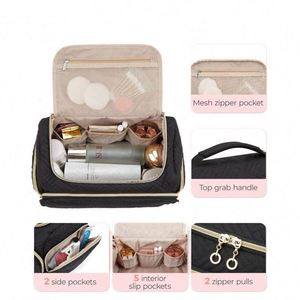 Large Wide-Open Travel Toiletry Bag with Handle, Personalized <b>Makeup</b> Cosmetic Organizer, Ideal for Promotional Gift - Product Image 4