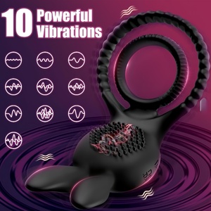 Dispositivo de Entrenamiento Sexual para Adultos, Anillo Vibrador Inteligente para Hombres, Diseño de Doble Anillo, Ajuste Cómodo, Juguete Sexual - Product Image 6
