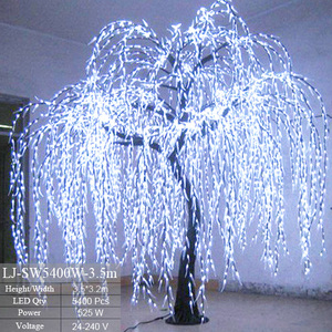 Árbol <span class=keywords><strong>de</strong></span> Navidad Decorativo para Exteriores, Árbol <span class=keywords><strong>de</strong></span> <span class=keywords><strong>Sauce</strong></span> Llorón Artificial Iluminado con Luces LED Blancas/Verdes - Product Image 2
