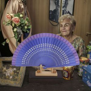 Abanico Plegable de Papel de Colores Españoles Clásicos Personalizado, con Técnica de Pintura en Bambú, para Bodas, Promociones, Fiestas y Recuerdos - Product Image 5