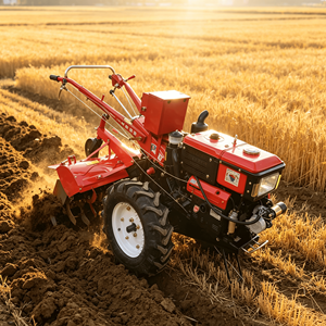 Tractor de Arrastre Manual Diésel con Múltiples Implementos Opcionales para Uso en Jardines y Campos de Cultivo - Product Image 1