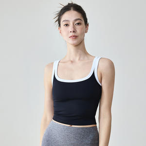 Ropa De gimnasio para mujer Ropa De <span class=keywords><strong>Nina</strong></span> Chaleco transpirable Slim Fit Beautiful Back Sports Tank Top-Color-Block U-Neck Fitness Bra - Product Image 5