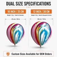 Ballons en latex marbré arc-en-ciel de 12 pouces pour la décoration de fêtes à thème : mariage, baby shower, remise de diplôme, Noël, Halloween, festival, anniversaire