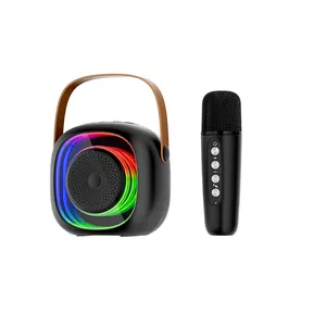 K10 Wireless portatile Mini Karaoke altoparlante con un microfono Wireless RGB LED luce colorata musica Hifi all'aperto altoparlante per feste attivo