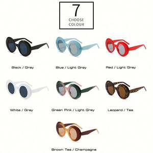 Gafas de Sol Redondas de Color Caramelo Vintage de Moda 2023, Gafas de Sol Ovaladas Extra Grandes Y2k con Protección UV400 para Mujer - Product Image 6