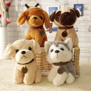 Promotional Wholesale Cute Small Puppy Dog Stuffed Animal Plush Toys Kids Gifts Claw Machine Dolls