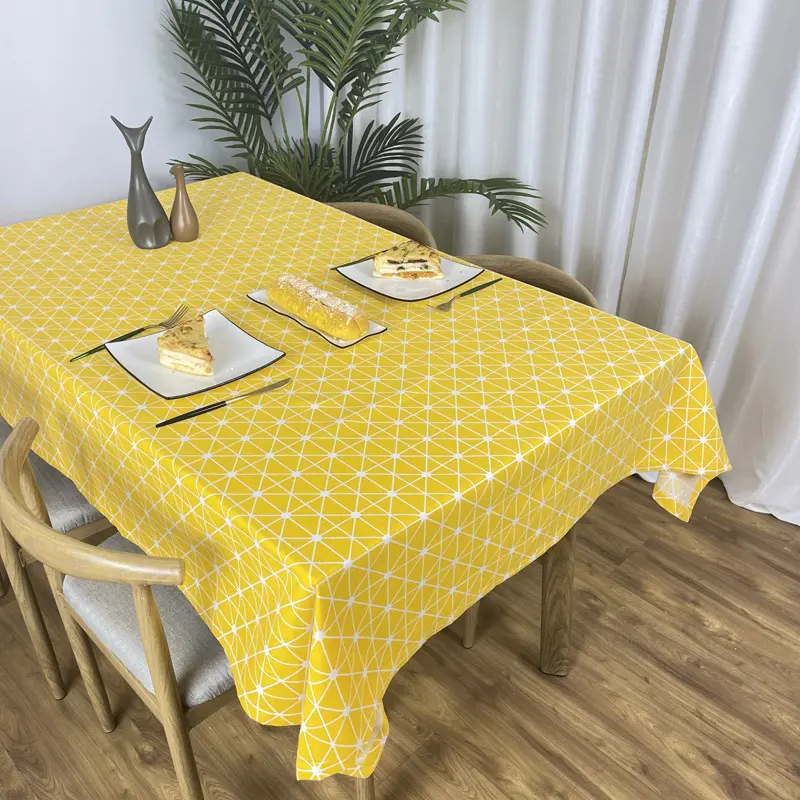 Nordic Ins Stijl Vierkante Plaid Katoen Linnen Tafelkleed Gedrukt Salontafel Cover Doek Eettafel Doek