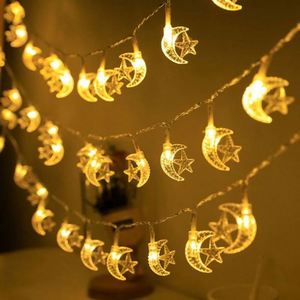Home Wall Tree Hanging Halloween Battery Operated Dimmable <b>LED</b> String <b>Lights</b> with Moon <b>Star</b> Lantern Decoration - Product Image 1