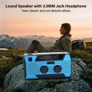 Radio solaire à manivelle 5000 mAh pour éclairer la tente lors du camping en <span class=keywords><strong>famille</strong></span> et kit d'activités de plein air pour les <span class=keywords><strong>vacances</strong></span> d'<span class=keywords><strong>été</strong></span> - Product Image 5