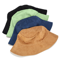 Nouvelle conception femmes homme large bord Double face chapeau seau de pêcheur en daim personnalisé