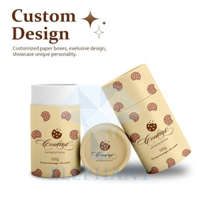 Custom Printed Food Grade Kraft Paper Food Chip Biscuits <b>Dessert</b> Macaron Packaging Paper Tube Cookie Cylinder Round <b>Box</b> - Product Image 1