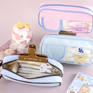 Estuche para Lápices Multicapa con Cordones, Diseño Cuadrado, Personalizado al por Mayor, de Poliéster, con Dibujos Animados y Asa - Product Image 3