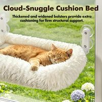 Hamac pour chat en fausse fourrure de lapin, avec ventouse, pour fenêtre, lit douillet d'hiver pour petits animaux, chaud et confortable, ODM