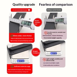Metal Triangle Bracket Holder Wall Shelf Thickened Suspended TV Cabinet Desk Load-bearing Invisible Support Shelf Board - Product Image 3