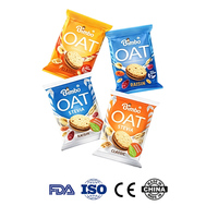 Sachets à fermeture centrale imprimés sur mesure, sacs haute barrière pour biscuits aux flocons d'avoine, impression de logo personnalisée