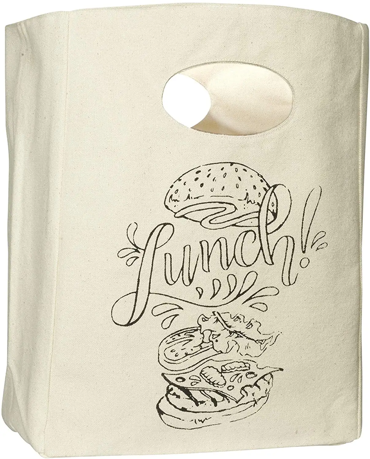 Ruthbag Fourre-tout à lunch réutilisable Sac à collation en toile de coton biologique avec imprimés d'animaux Logo imprimé personnalisé Lavable en machine