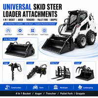 Mesin Diesel Hidrolik Aliran Tinggi & Pompa Mini Sit-on Wheeled Skid Steer Loader untuk Pembersihan Jalan