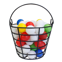 Cesta de alambre para pelotas de golf, cubo de práctica, soporte metálico de almacenamiento, portador para campo de golf con asa plegable, portátil, OEM personalizado