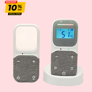 Moniteur audio numérique pour bébé 2,4 GHz avec transmission numérique, adaptateur secteur USB Type C, batterie intégrée, portée de 300 m pour les deux unités, interphone - Product Image 1