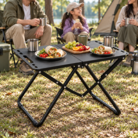 Table de camping pliante d'extérieur, portable, tactique, en acier au carbone, pour pique-nique, barbecue, jardin, plage, randonnée, voyage
