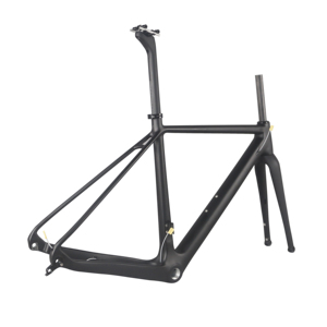 Cuadro de Bicicleta de Carbono para Gravel Seraph Negro Brillante de Fibra de Carbono T700 con Horquilla de 100*12mm, Modelo GR029 - Product Image 2