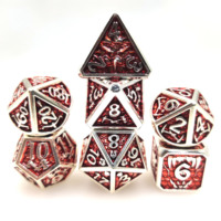 Dés de guerre de dragon avec style en métal échelle et peinture transparente - Libérez la fantaisie dans vos jeux de table