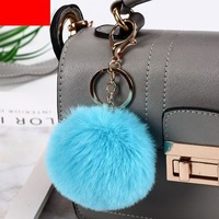 Vente en gros Peluche Fausse Fourrure Boule Porte-clés Pom Pom Porte-clés pour Sacs Pendentif