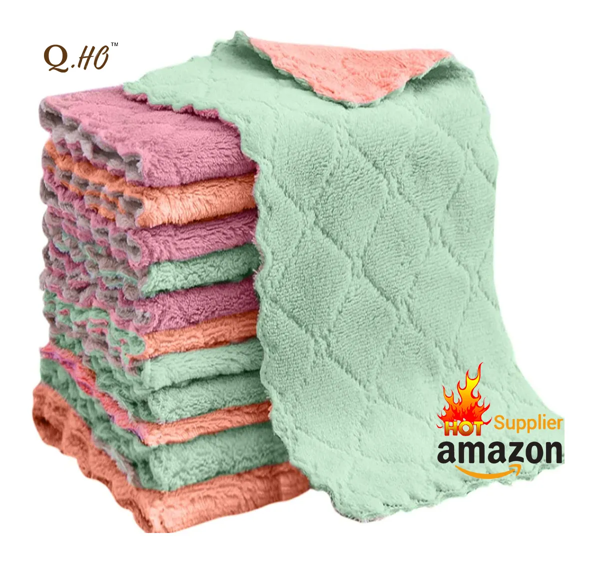 Restaurant Cleaning Cloths Premium Dishcloths Super Absorbent Coral Fleece Nonstick Oil Washable Fast Drying Dish Rags