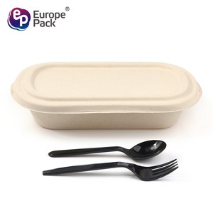 Biodegradable Medio Ambiente de pulpa de papel de <span class=keywords><strong>comida</strong></span> <span class=keywords><strong>para</strong></span> <span class=keywords><strong>llevar</strong></span> de alimentos contenedor con tapa - Product Image 6