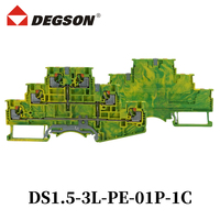 1 pièce DEGSON DS1.5-3L-01P-11-00AH Borniers sur rail DIN 500V 15A Multi-niveaux 0,14-1,5 mm de section transversale Bornier PHOENIX